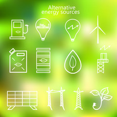 renewable energy. alternative energy sources icon. Ecological concept . Vecto