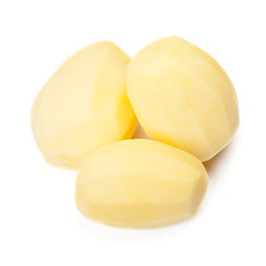 Raw peeled potatoes