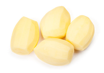 Raw peeled potatoes
