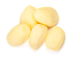 Raw peeled potatoes