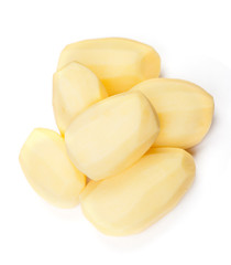 Raw peeled potatoes
