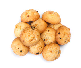 Group of cookies with raisins