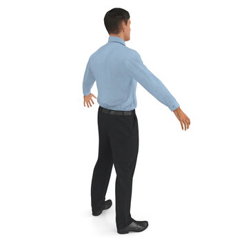 Office Worker Standing Pose Isolated On White Background. 3D Illustration