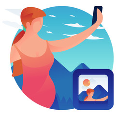 Woman taking selfie