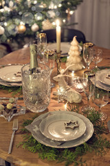 a colorful and festive christmas table setting