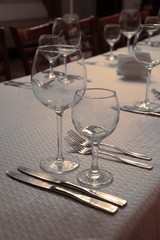 Glasses and cutlery