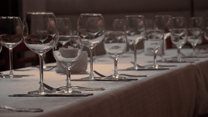 Glasses and cutlery