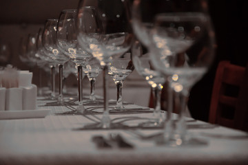 Glasses and cutlery