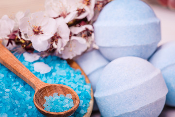 Spa salt and flowers, bath bomb