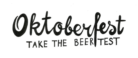hand drawn beer Octoberfest calligraphy autumn