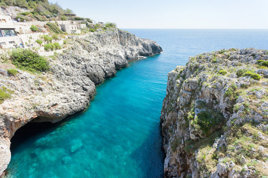 Apulia, Leuca, Grotto of Ciolo - An overwhelming view upon the famous grotto