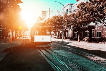 Poster Cable car in San Franciso, USA © XtravaganT