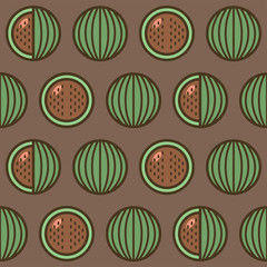 Seamless pattern background with watermelons, colorful illustration. Vector EPS10