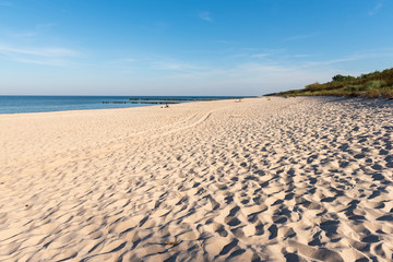 Fototapeta na wymiar White sand and beautiful beach. Baltic Sea. Poland