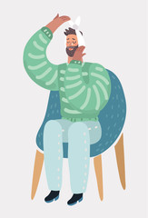 Illustration of a man with toothache