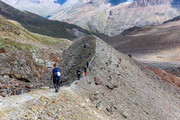 hiking in the mountains