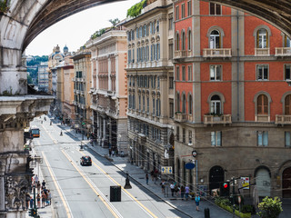 Beautiful houses, streets and attractions of the fabulous city of Genoa, Italy. Travel and vacation concept