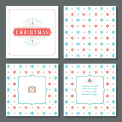 Christmas greeting card vector design and pattern background