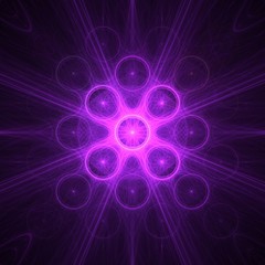 Purple Spinner Circles Rays Growing From Center Fractal Art Background Wallpaper