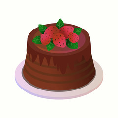 cake with strawberries