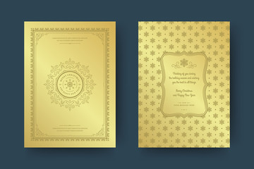 Christmas greeting card design template vector illustration.