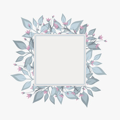 Floral frame with colorful flower.