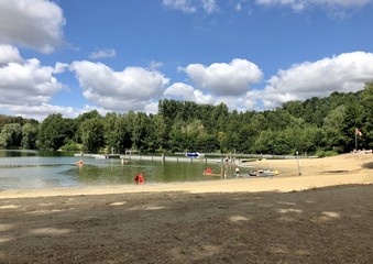 the beach of badesee in saerbeck, germany