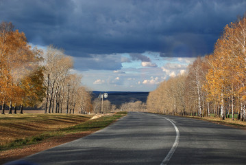 road, landscape, sky