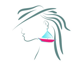vector illustration of woman icon.