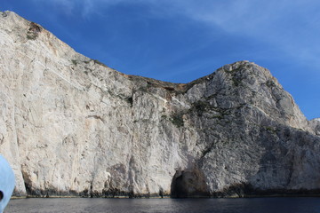Fototapeta na wymiar blue sea cave zakynthos