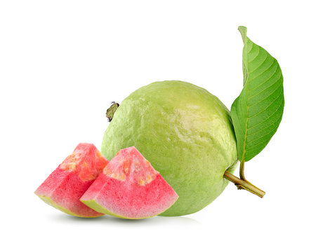 Pink Guava (tropical Fruit) On White Background