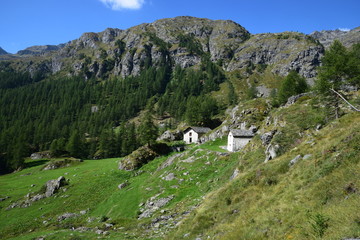 Fototapeta na wymiar Valle d'Aosta - panorama alta valle di Gressoney
