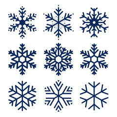 Vector snowflakes icons. Set of snowflakes texture