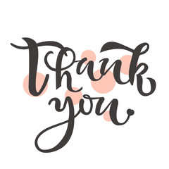 Thank You text. Calligraphy, lettering design. Typography for greeting cards, posters, banners. Vector illustration with bubbles on background