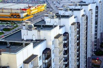 Typical russian architectural building houses