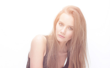 Naklejka premium girl model posing for the camera