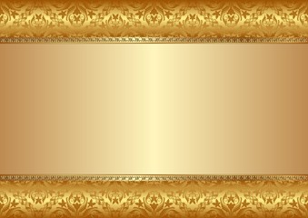 golden background with old-fashioned patterns