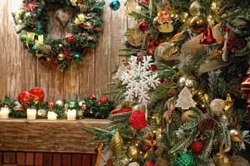 Fototapeta na wymiar Christmas and New Year interior