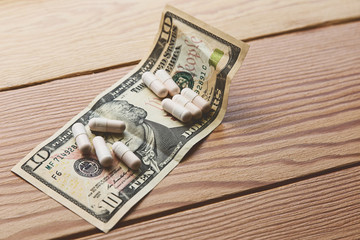 Cost of medication concept image