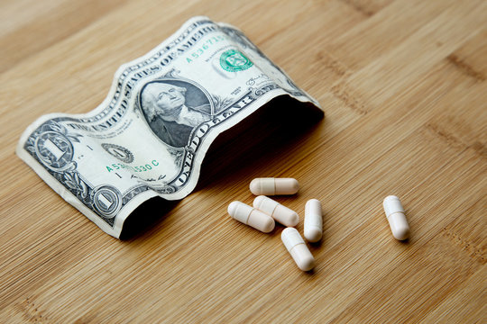 Cost of medication concept image