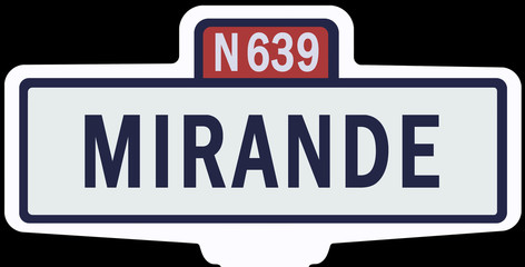 MIRANDE - Ancien panneau entrée d'agglomération