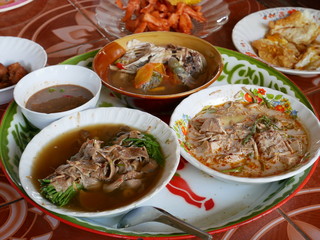 Thailand food soup with meat and vegetables