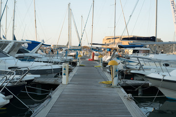 yachts in marina