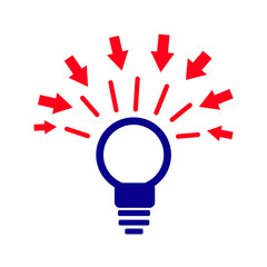 Abstract light bulb silhouette, idea for design on white background,