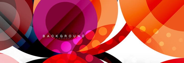 Abstract colorful geometric composition - multicolored circle background