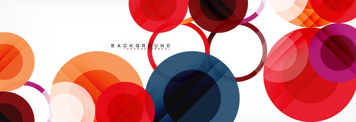Abstract colorful geometric composition - multicolored circle background