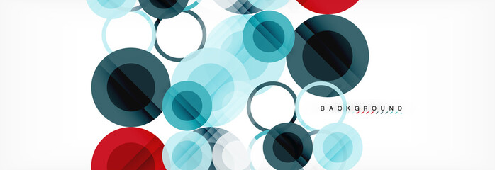 Abstract colorful geometric composition - multicolored circle background
