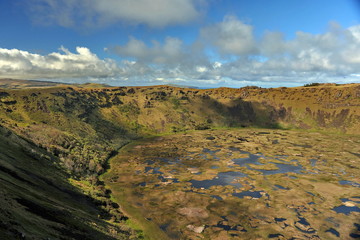 Chile. Easter Island. Caldera volcano.