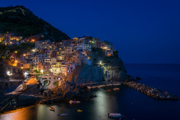 Vue sur Manarola Cinque Terre de nuit