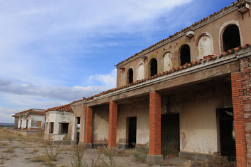 Fototapeta na wymiar Abandoned railway station in Albacete.